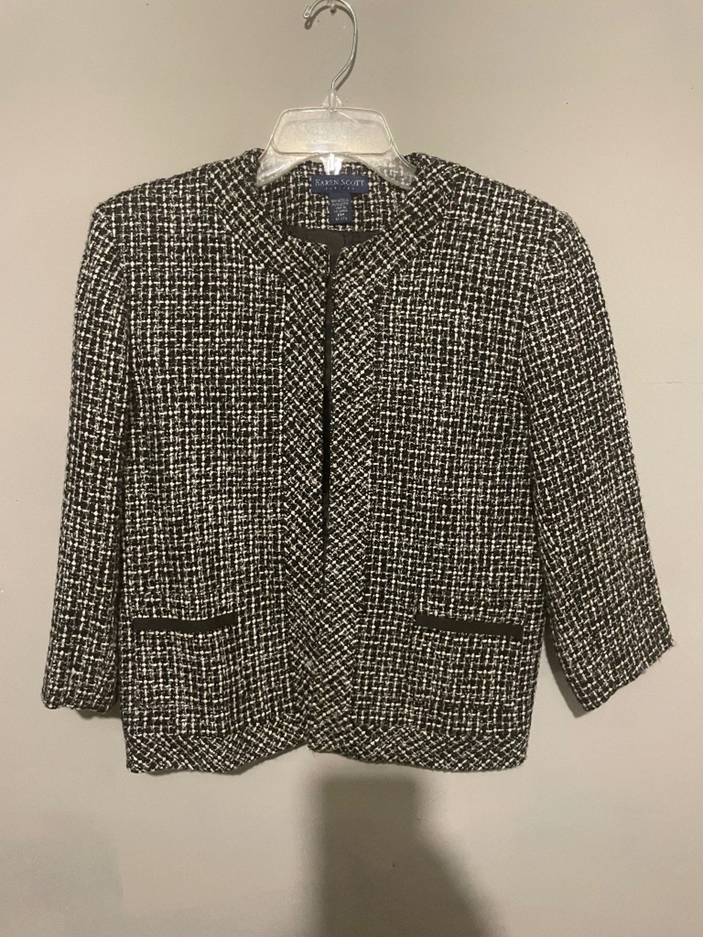 Karen Scott petite 10 women’s houndstooth jacket